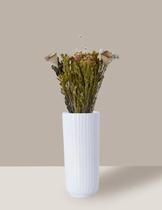 Vaso Cachepô de Cerâmica para Flores e Buquê Branco M