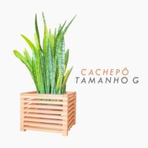 Vaso cachepô de madeira maciça ripado para flores tamanho g (39 x 39cm) - não acompanha a flor Vaso cachepô de madeira maciça ripado para flores tamanho g (39 x 39cm) - não acompanha a flor