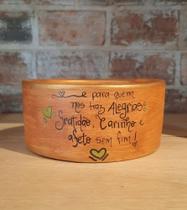 VASO cachepô decorativo em cerâmica para plantas, com mensagem AFETIVA.