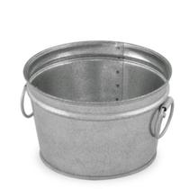 Vaso Cachepô Decorativo em Metal Galvanizado com argolas