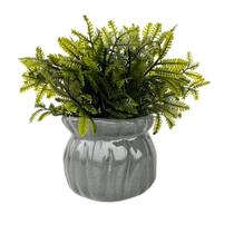 Vaso cachepô decorativo enfeite de mesa cinza em cerâmica