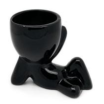 Vaso Cachepô Em Cerâmica Homenzinho Deitado Md2 - Preto