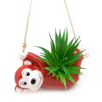 Vaso Cachepô Pendente Macaco Vermelho 15X7X9,5Cm Vaso Cachepô Pendente Macaco Vermelho 15X7X9,5Cm