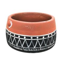 Vaso Cachepô Raso Barro Geométrico 7X15Cm Vaso Cachepô Raso Barro Geométrico 7X15Cm