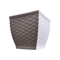 Vaso Cachepô Rattan Mini Quadrado Branco - 14cm x 14cm Vaso Cachepô Rattan Mini Quadrado Branco - 14cm x 14cm
