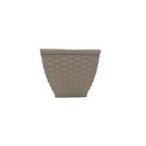 Vaso Cachepô Rattan Pequeno Quadrado Palha Injeplastec