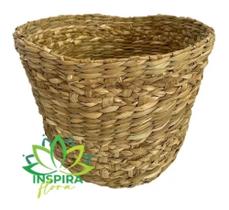 Vaso Cachepo Taboa Redondo Mole Cesto Palha Grande Decoração Vaso Cachepo Taboa Redondo Mole Cesto Palha Grande Decoração