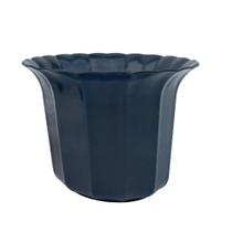 Vaso Cachepo Tulipa Canelado Diametro de boca 13 cm x Altura 10 cm preto - 6 unidades