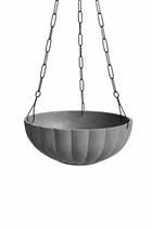 Vaso Cachepot Bacia Moranga com Corrente Decorativo para Plantas 26cm Cor:Cinza