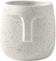 Vaso Cachepot Branco Rosto 14x12cm Vaso Cachepot Branco Rosto 14x12cm