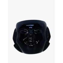 Vaso cachepot buda preto azulado - grande