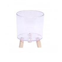 Vaso Cachepot com pé em madeira tipo tripé Decoração casa Ambientes Vaso Cachepot com pé em madeira tipo tripé Decoração casa Ambientes
