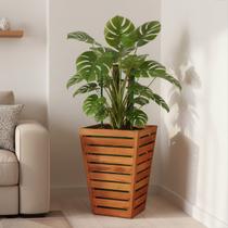 Vaso Cachepot Cone Ripado Madeira Maciça 60 CM Natural Para Decoração Jardim Àrea de Lazer Sala Vaso Cachepot Cone Ripado Madeira Maciça 60 CM Natural Para Decoração Jardim Àrea de Lazer Sala