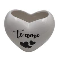 vaso cachepot de cerâmica coração decorativo amor