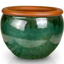Vaso Cachepot de Mesa 18cm Cerâmica Esmaltada Para Decoração