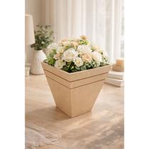 Vaso Cachepot De Mesa Decorativo Em Madeira Enfeites De Mesa -M