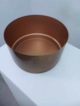Vaso Cachepot De Metal Redondo Inox Bronze Escovado 20 Cm Vaso Cachepot De Metal Redondo Inox Bronze Escovado 20 Cm