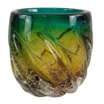 Vaso / Cachepot Decorativo de Murano - Laradore Verde Âmbar