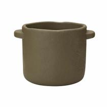 Vaso Cachepot Em Cimento Rústico Verde Médio