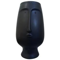 Vaso Cachepot Faces Cerâmica 21x12x11cm.