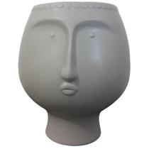 Vaso Cachepot Faces de Cerâmica Alt. 17cm