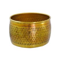 Vaso Cachepot Menor Redondo Trabalhos Losangos Luxo