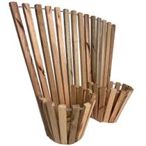 Vaso Cachepot Parede de Madeira Tipo Leque Duplo Orquídeas Vaso Cachepot Parede de Madeira Tipo Leque Duplo Orquídeas