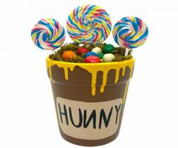 Vaso Cachepot Pote de Mel Marrom de Ceramica Decorado - Decore Casa