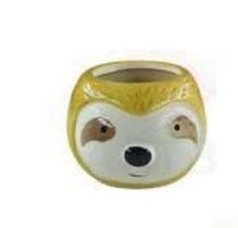 Vaso Cachepot Preguiça Cerâmica 7x8x9cm