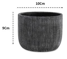 Vaso Cachepot Preto Em Cimento Texturizado Pequeno