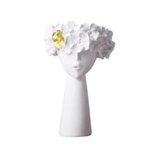 Vaso cachepot resina face flower 28,5cm