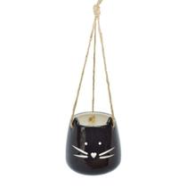 Vaso Cachepot Suspenso Gato Preto - Adorey Store