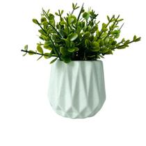 Vaso cachepot verde menta em alto relevo 3D decoração sala