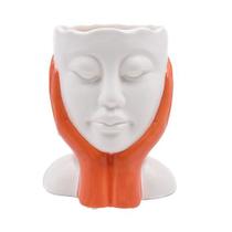 Vaso Caicara em cerâmica 16,8cm off-white -L Hermitage
