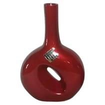 Vaso Cantil Vazado em Cerâmica Decoração de Sala - Vermelho