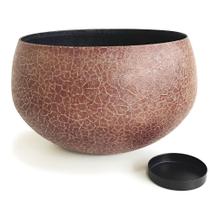 Vaso Castiçal Oval Decorativo com Pintura Craquelada em Metal 14x25cm Vaso Castiçal Oval Decorativo com Pintura Craquelada em Metal 14x25cm