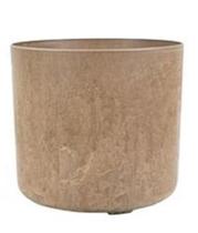 Vaso celine ocre plastico uv e po de pedra com drenagem m