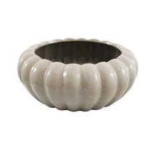 Vaso Centro de Mesa Cerâmica Nobre Marrom Abóbora Luxo