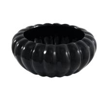 Vaso Centro de Mesa Cerâmica Nobre Preta Abóbora Luxo