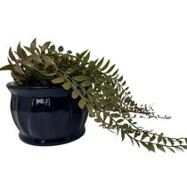 Vaso centro de mesa preto moderno de cerâmica trabalhado
