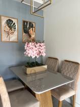 Vaso Centro De Mesa Retangular Espelho Dourado Decoração