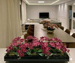 Vaso Centro De Mesa Vidro Preto Decoração Luxo