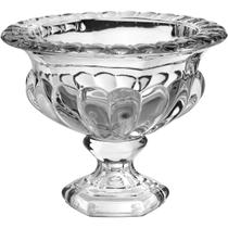 VASO CENTRO MESA DECORATIVO ENFEITE CASA PROENÇA COM PÉ CRISTAL ECO 21x25x25cm TRANSPARENTE