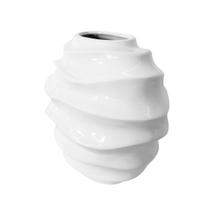 Vaso Cerâmica Alga M 20x13x18,5cm - Formas Fluidas e Elegantes