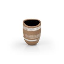 Vaso ceramica areia c/pintura branca p Vaso ceramica areia c/pintura branca p
