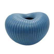 Vaso Ceramica Azul Maior Curvado Design Moderno