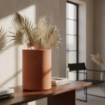 Vaso Cerâmica Barro Cilindros Alto N0 (17,5 X 18,0) Cinza Vaso Cerâmica Barro Cilindros Alto N0 (17,5 X 18,0) Cinza