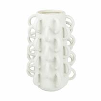 Vaso Cerâmica Bege Decorativo Relevos Alças Lindos Detalhes Vaso Cerâmica Bege Decorativo Relevos Alças Lindos Detalhes