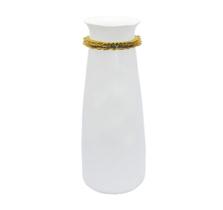 Vaso Ceramica Branca Anel Dourado Design Contemp. Luxo Vaso Ceramica Branca Anel Dourado Design Contemp. Luxo