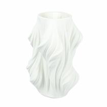 Vaso Cerâmica Branco Design Moderno Realces Fino Acabamento Vaso Cerâmica Branco Design Moderno Realces Fino Acabamento
